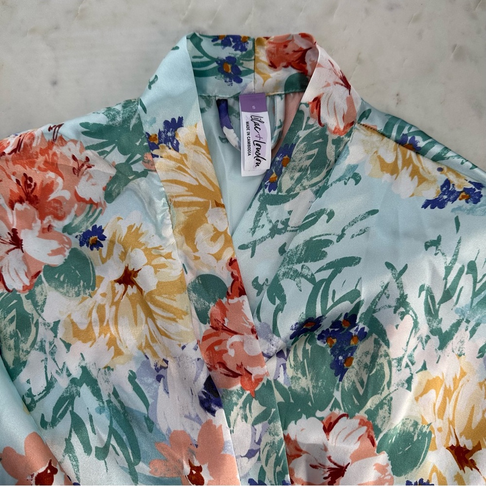 Lilac & London Floral Kimono Robe